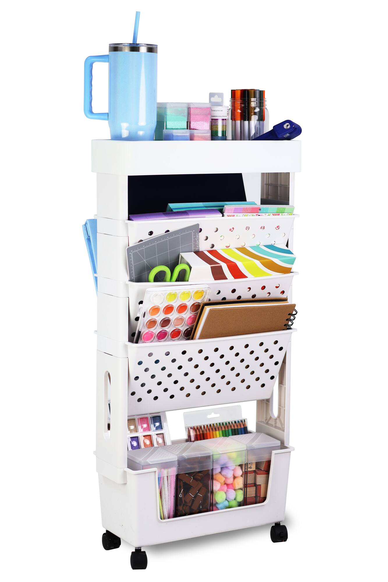 Everything Mary Slim 5-Tier Rolling Organizer Cart